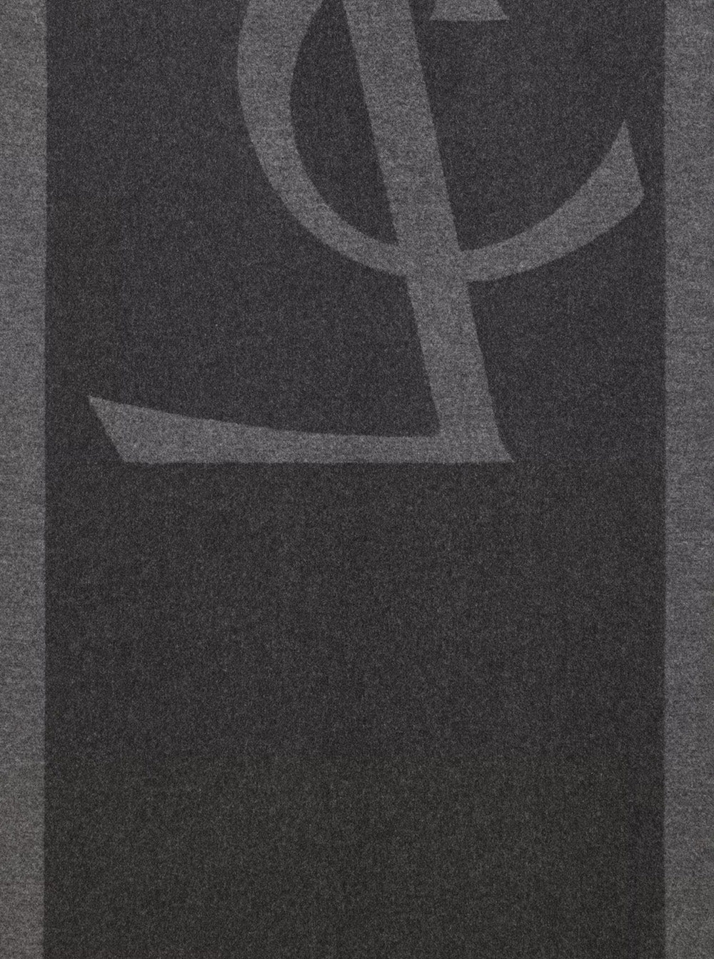 Saint Laurent Women Grey Scarf With Maxi Logo Lettering And Fringed Hem In Silk Woman by Luosophy