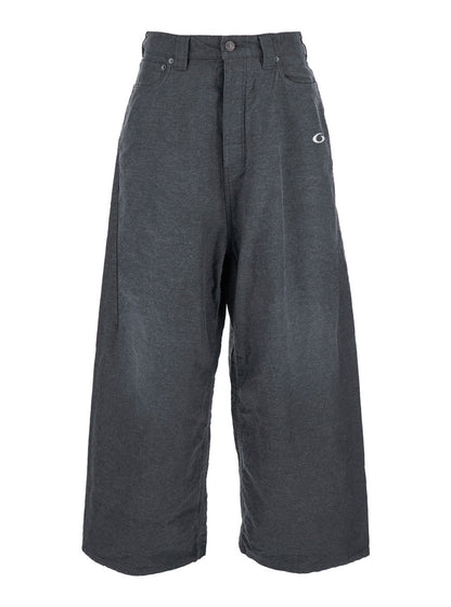 Balenciaga Men Grey Oversize Pants With Logo Detail On The Front And Logo Patch On The Rear In Cotton Man by Luosophy