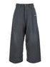 Balenciaga Men Grey Oversize Pants With Logo Detail On The Front And Logo Patch On The Rear In Cotton Man by Luosophy