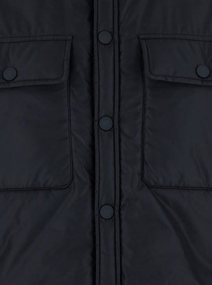 Dsquared2 Men Black Jacket With Classic Collar And Logo Print On The Rear In Tech Fabric Man