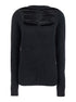 Rick Owens Women Black Sweater With Distressed Effect And Cut-Out Details On The Front In Alpaca Blend Woman by Luosophy