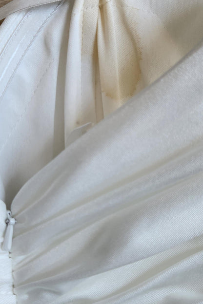 CLEARANCE - Ladivine WN315 Long Draped Off The Shoulder Bridal Gown With Overskirt (Size 10) by DiscountDressShop