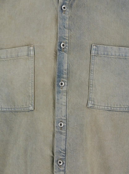 Drkshdw Men Light Blue Jacket With Classic Collar And Drawstring Detail On The Waist In Denim Man by Luosophy
