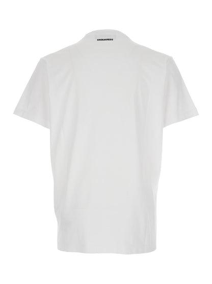 Dsquared2 Men White T-Shirt With Logo On The Front In Cotton Man by Luosophy