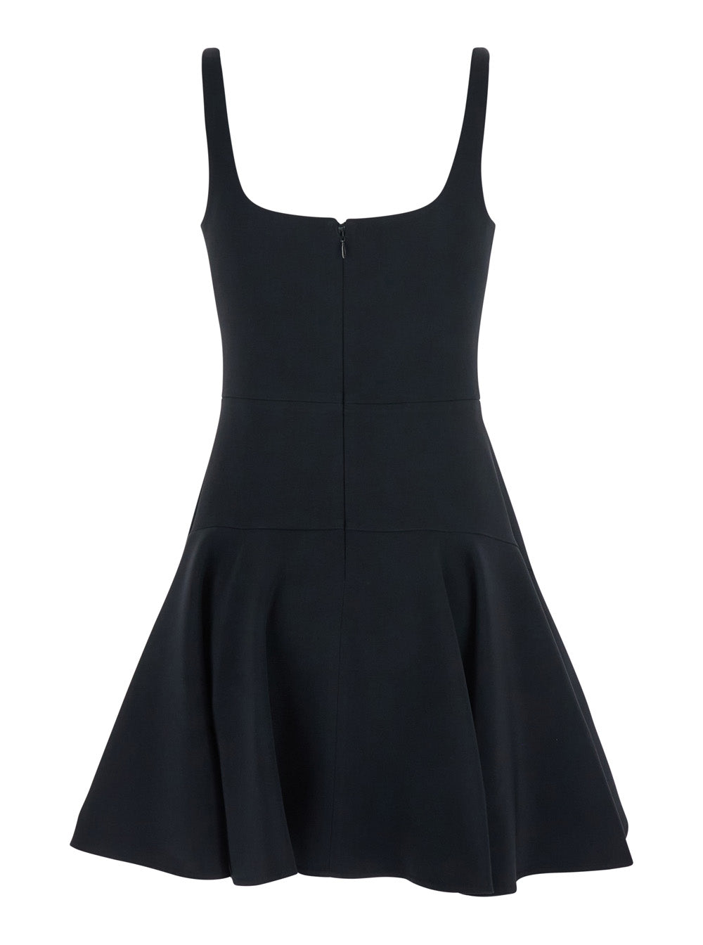 Givenchy Women Black Mini Dress With Flared Skirt And Square Neckline In Viscose Blend Stretch Woman by Luosophy
