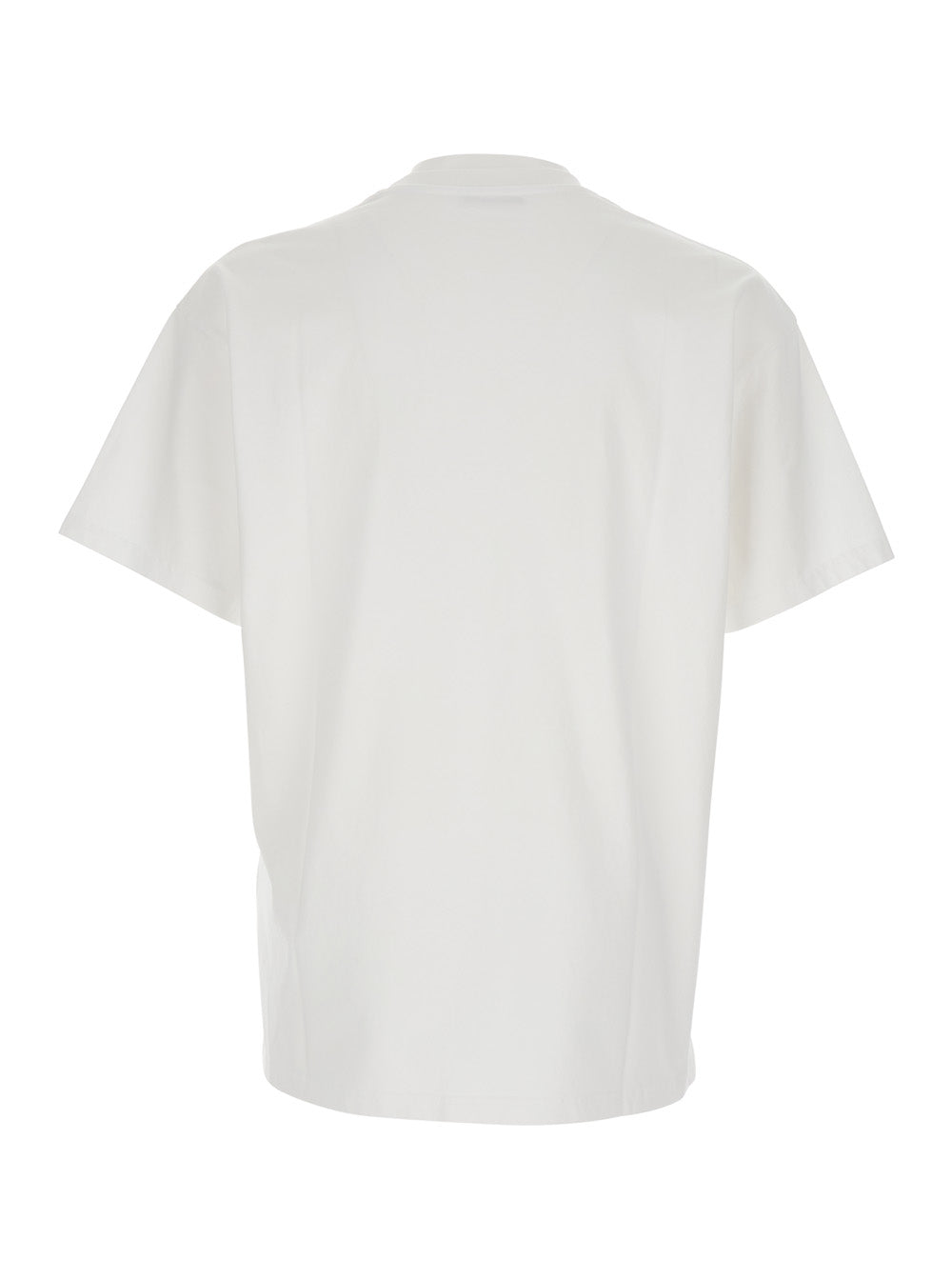 Givenchy Men White T-Shirt With Diagonal Embroidered Logo In Cotton Man by Luosophy