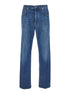 Givenchy Men Blue Five-Pocket Jeans With Logo Patch On The Back In Denim Man by Luosophy
