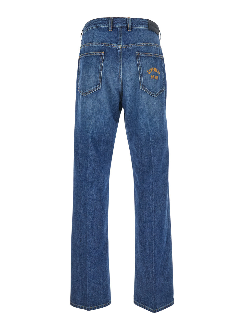 Givenchy Men Blue Five-Pocket Jeans With Logo Patch On The Back In Denim Man by Luosophy