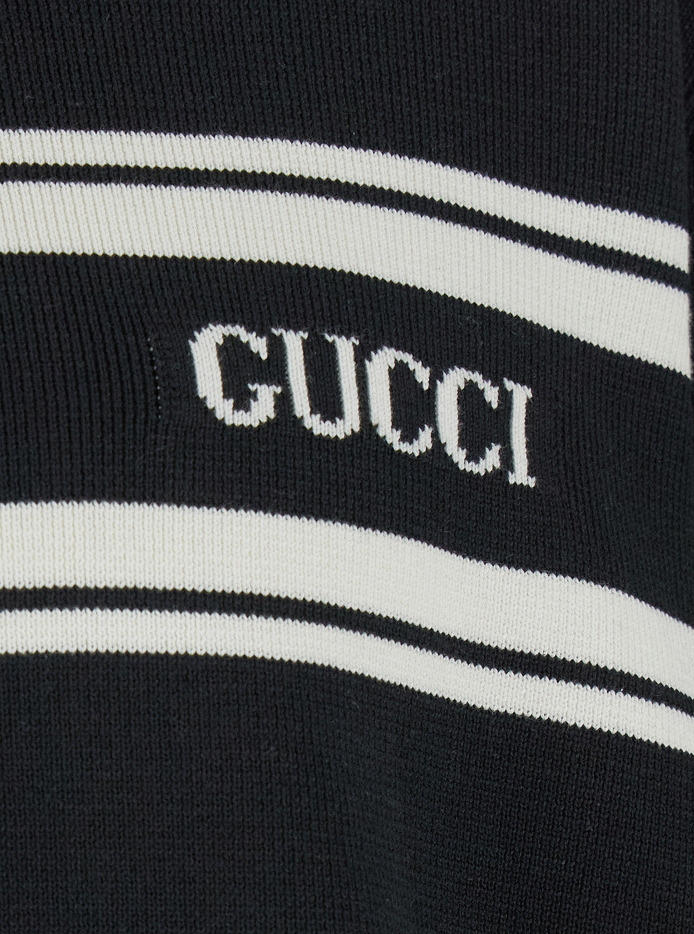 Gucci Men Black Sweater With Logo Lettering On The Front In Wool Man by Luosophy