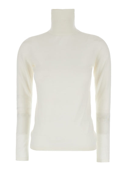 Max Mara Women White High Neck Sweater In Wool Woman by Luosophy