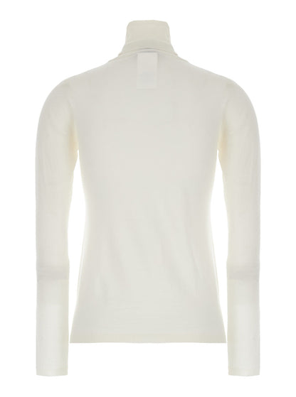 Max Mara Women White High Neck Sweater In Wool Woman by Luosophy
