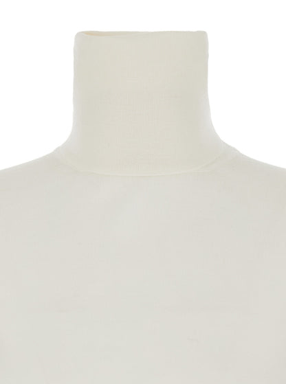 Max Mara Women White High Neck Sweater In Wool Woman by Luosophy