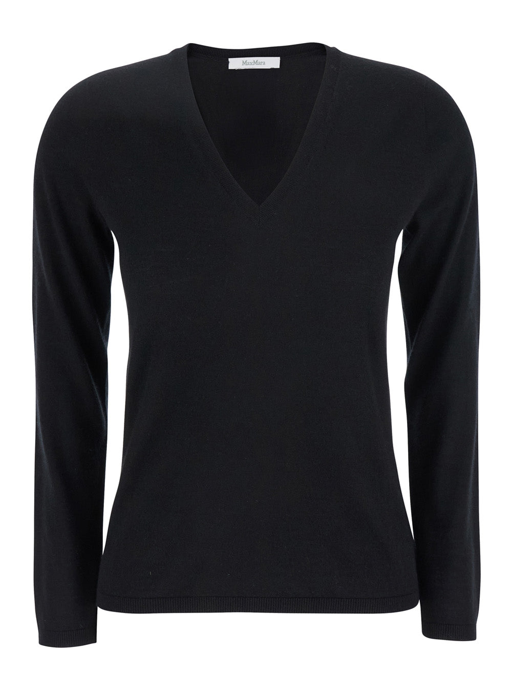 Max Mara Women Black V-Neck Sweater In Cashmere Woman by Luosophy