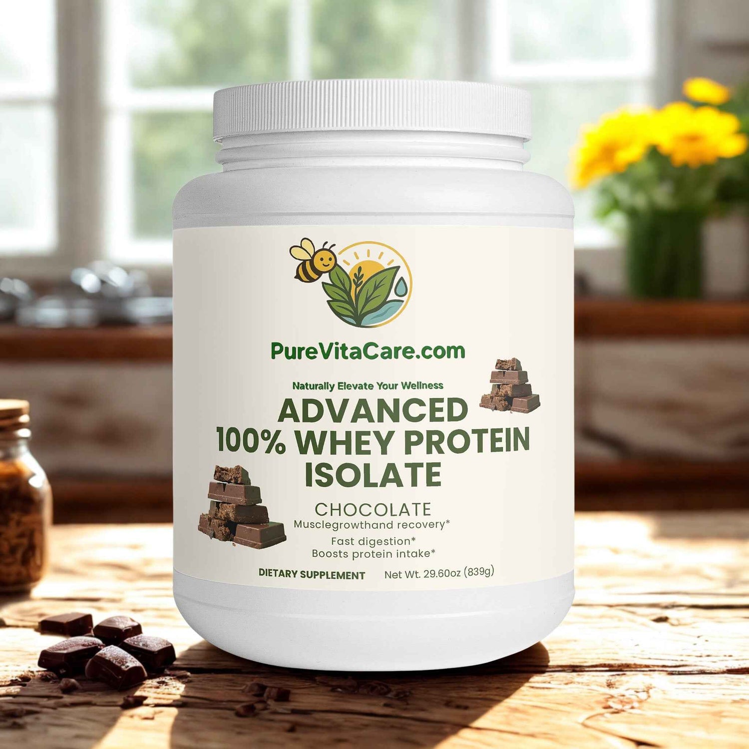 Chocolate whey isolate powder