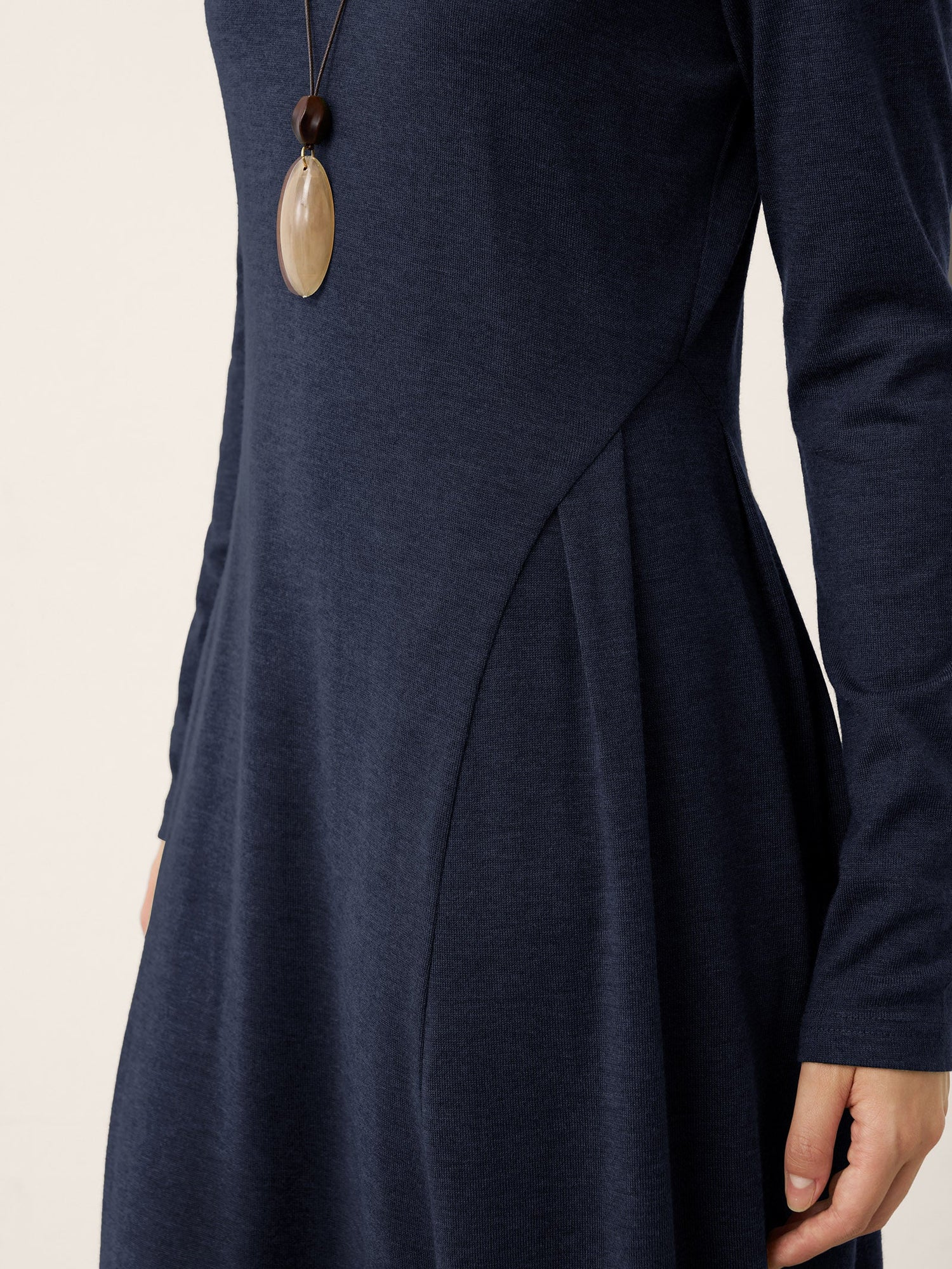 Wool Sculpted Pleats Turtleneck Maxi Dress BRIAR by LINTICO