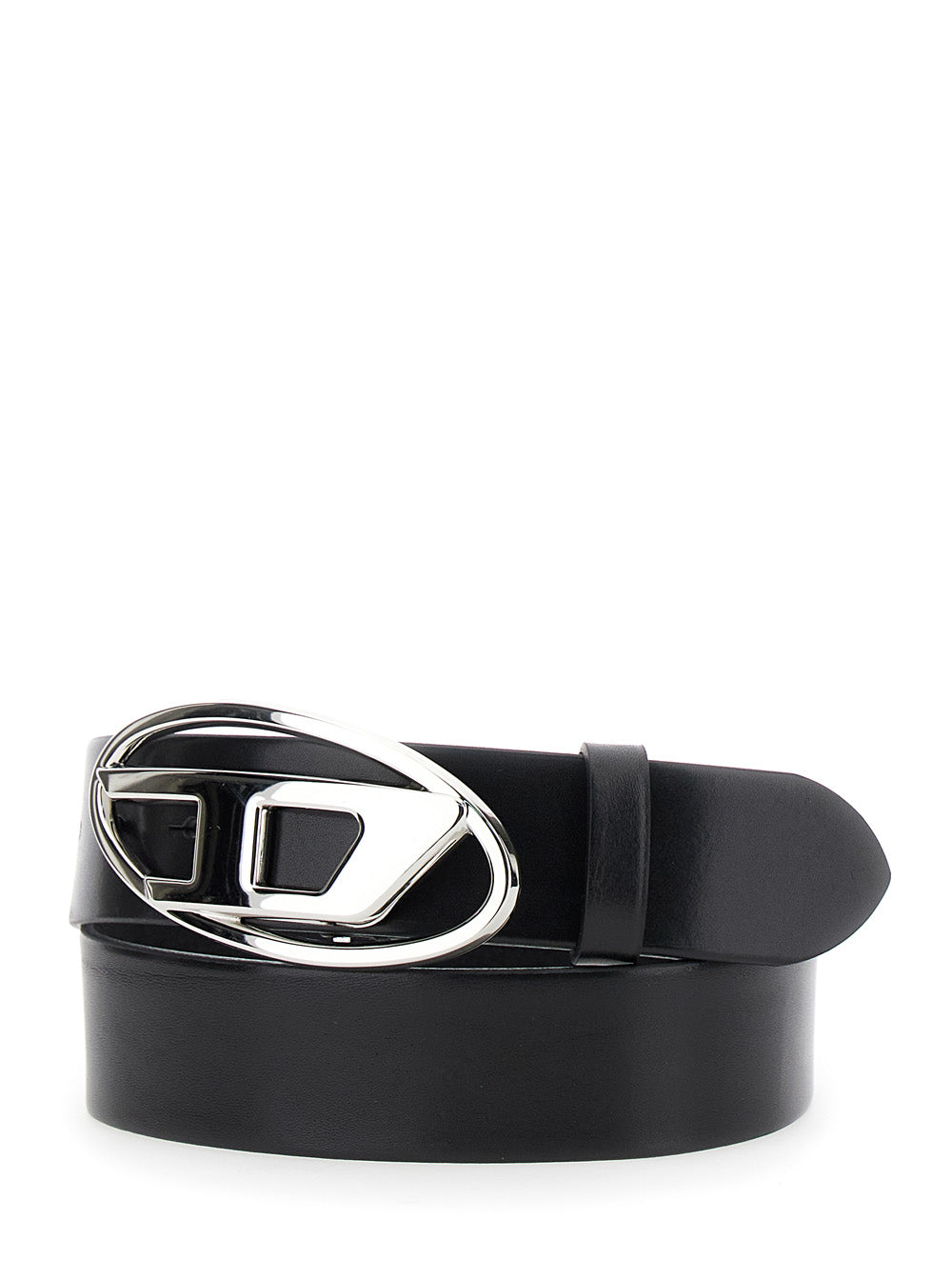 Diesel Women 1Dr Belt With Logo Buckle In Black Leather For Women by Luosophy