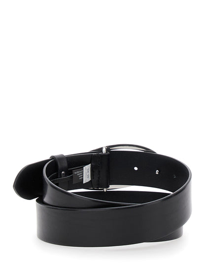 Diesel Women 1Dr Belt With Logo Buckle In Black Leather For Women by Luosophy