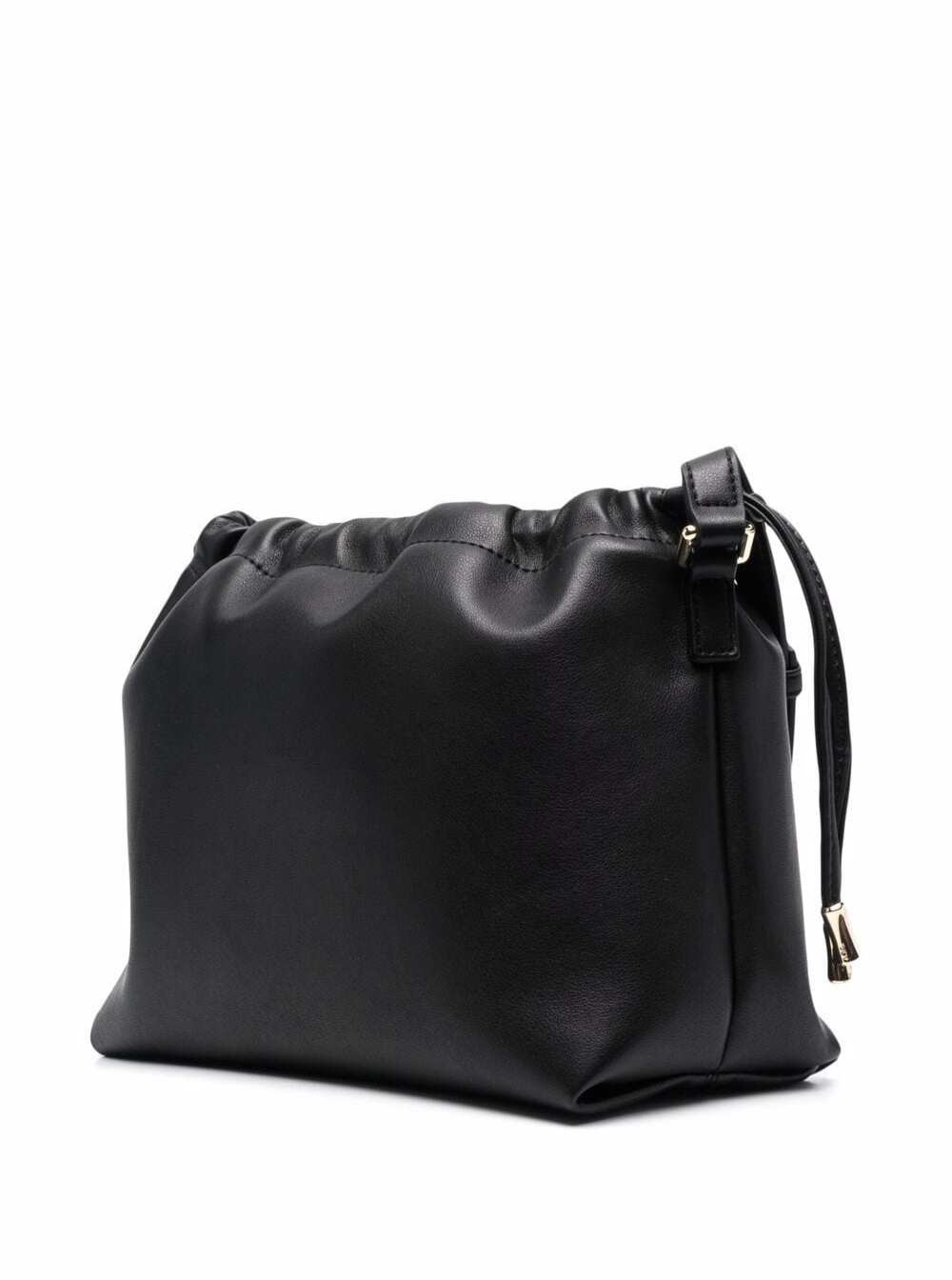 A.P.C. Women Black Crossbody Bag With Logo Lettering On The Front And Drawstring Closure In Ecoleather For Women by Luosophy