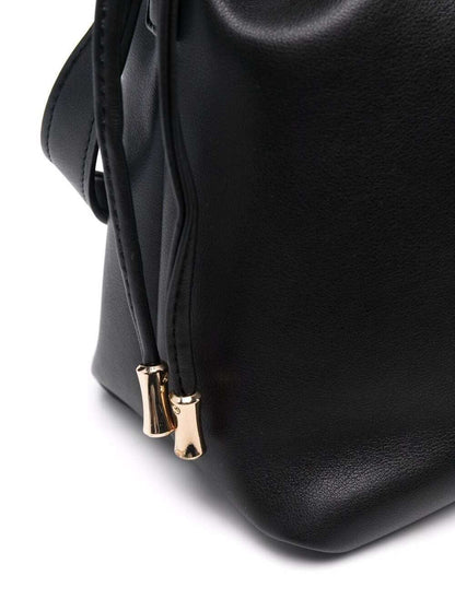 A.P.C. Women Black Crossbody Bag With Logo Lettering On The Front And Drawstring Closure In Ecoleather For Women by Luosophy
