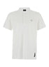 Fendi Men White Polo With Classic Collar And Metal Ff Plate On The Front For Men by Luosophy