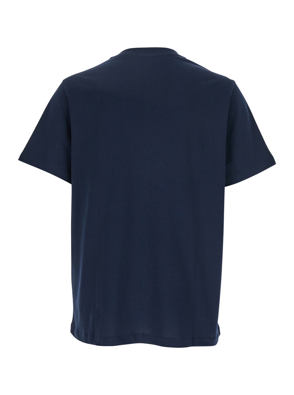 A.P.C. Men Blue Crew Neck T-Shirt With Embroidered Logo On Front In Cotton Man by Luosophy