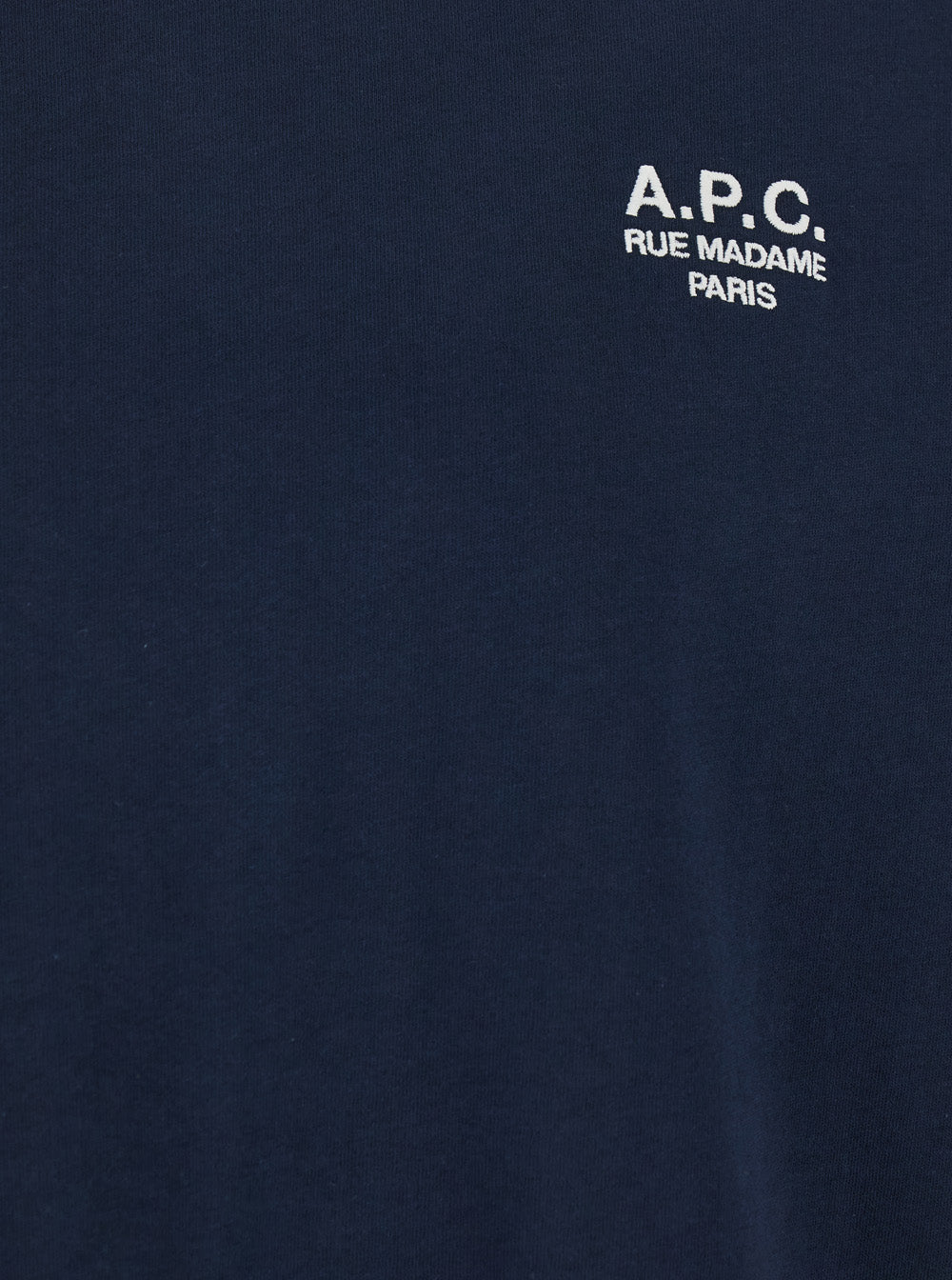 A.P.C. Men Blue Crew Neck T-Shirt With Embroidered Logo On Front In Cotton Man by Luosophy