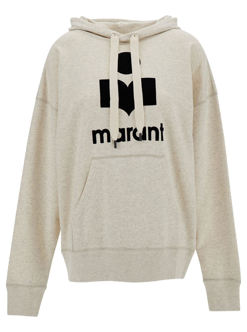 Isabel Marant Etoile Women Hooded Sweatshirt With Tone-On-Tone Logo Print In Cotton Blend White Women by Luosophy
