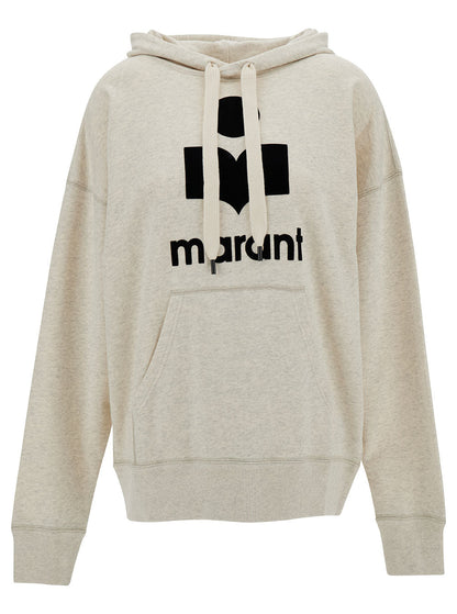 Isabel Marant Etoile Women Hooded Sweatshirt With Tone-On-Tone Logo Print In Cotton Blend White Women by Luosophy