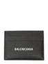 Balenciaga Men Black Card Holder With Contrasting Logo Lettering In Leather For Men by Luosophy