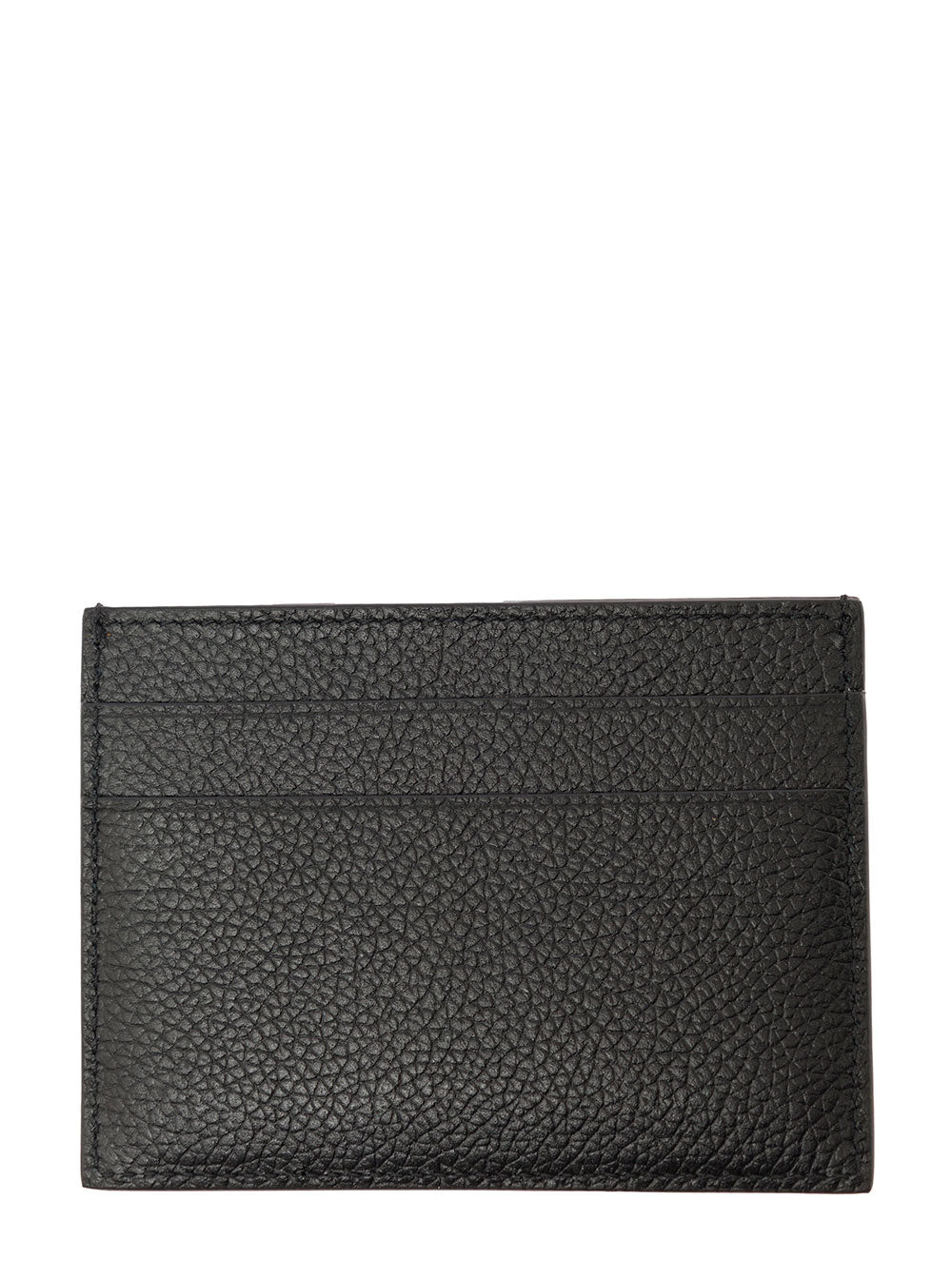 Balenciaga Men Black Card Holder With Contrasting Logo Lettering In Leather For Men by Luosophy
