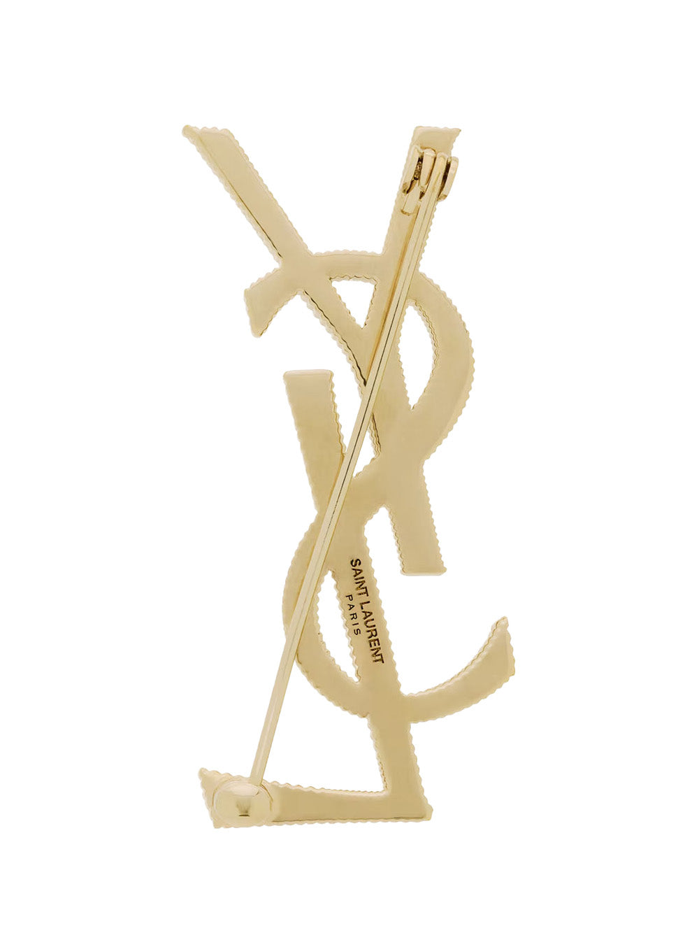 Saint Laurent Women Cassandre Brooch With Back Closure In Brass For Women by Luosophy