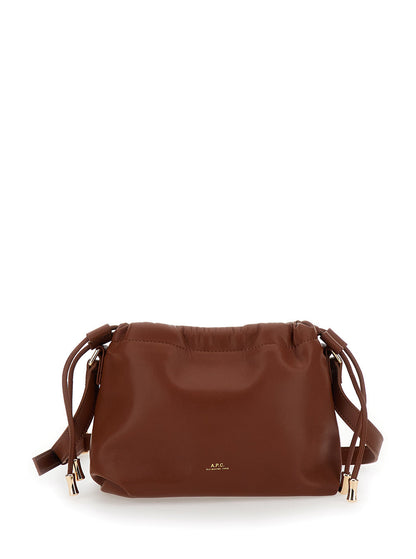 A.P.C. Women Ninon Mini Crossbody Bag With Engraved Logo On The Front And Adjustable Ecoleather Strap Brown Women by Luosophy