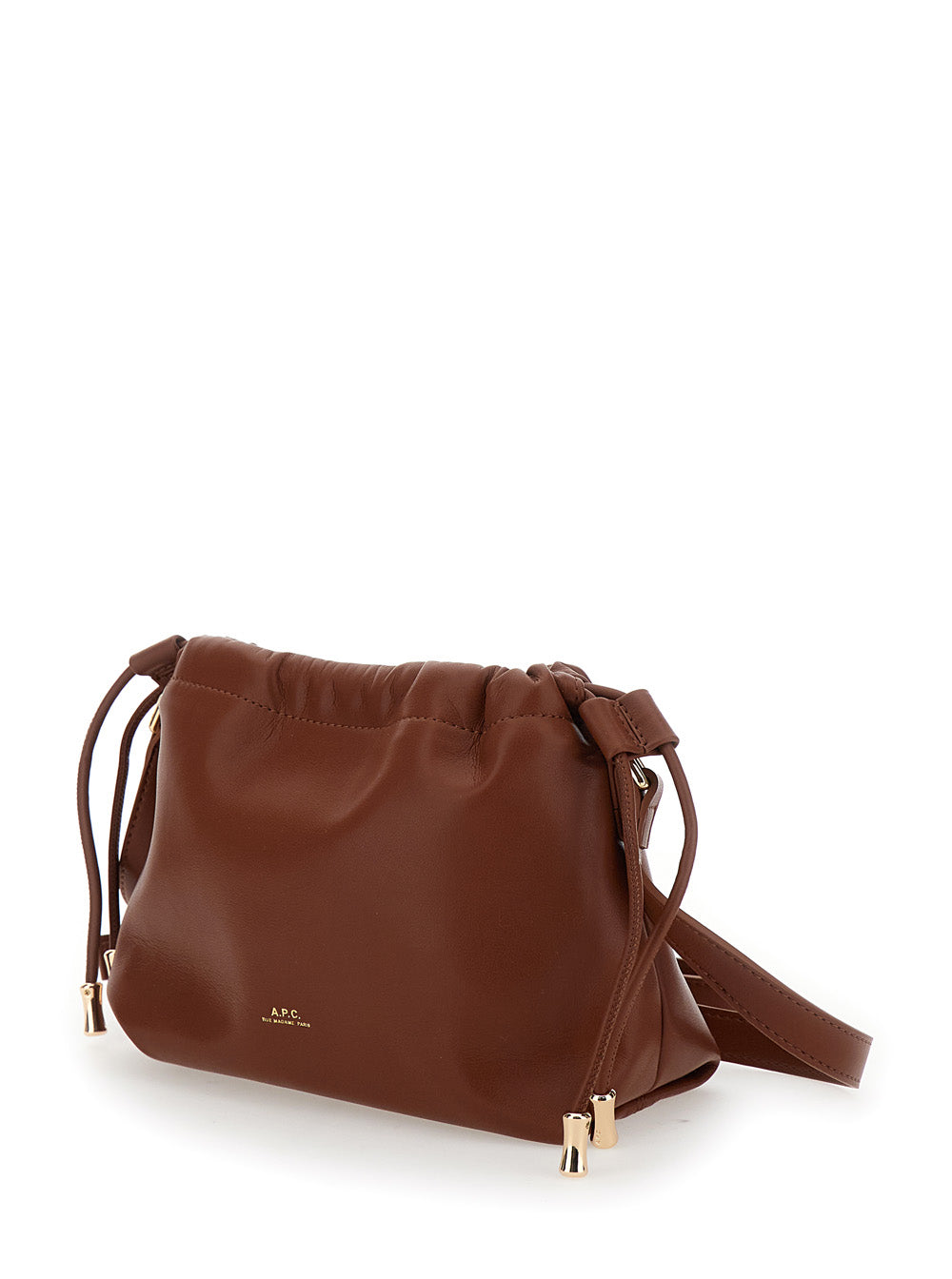 A.P.C. Women Ninon Mini Crossbody Bag With Engraved Logo On The Front And Adjustable Ecoleather Strap Brown Women by Luosophy