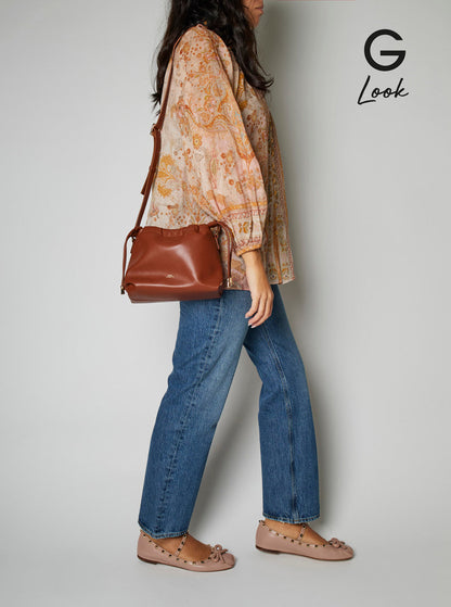 A.P.C. Women Ninon Mini Crossbody Bag With Engraved Logo On The Front And Adjustable Ecoleather Strap Brown Women by Luosophy