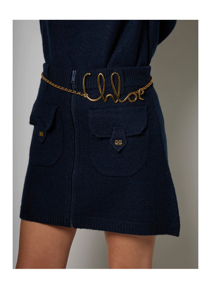 Chloé Women Belt With Logo Lettering On The Front And Brass Hook Closure For Women by Luosophy