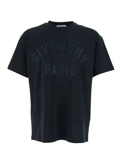 Givenchy Men Black T-Shirt "T-Shirt With Maxi Logo On The Front In Cotton" Men