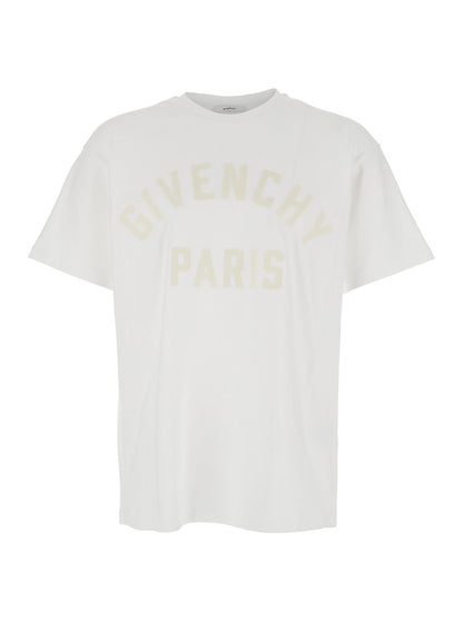 Givenchy Men White T-Shirt With Maxi Logo On The Front For Men by Luosophy