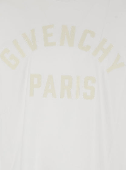 Givenchy Men White T-Shirt With Maxi Logo On The Front For Men by Luosophy