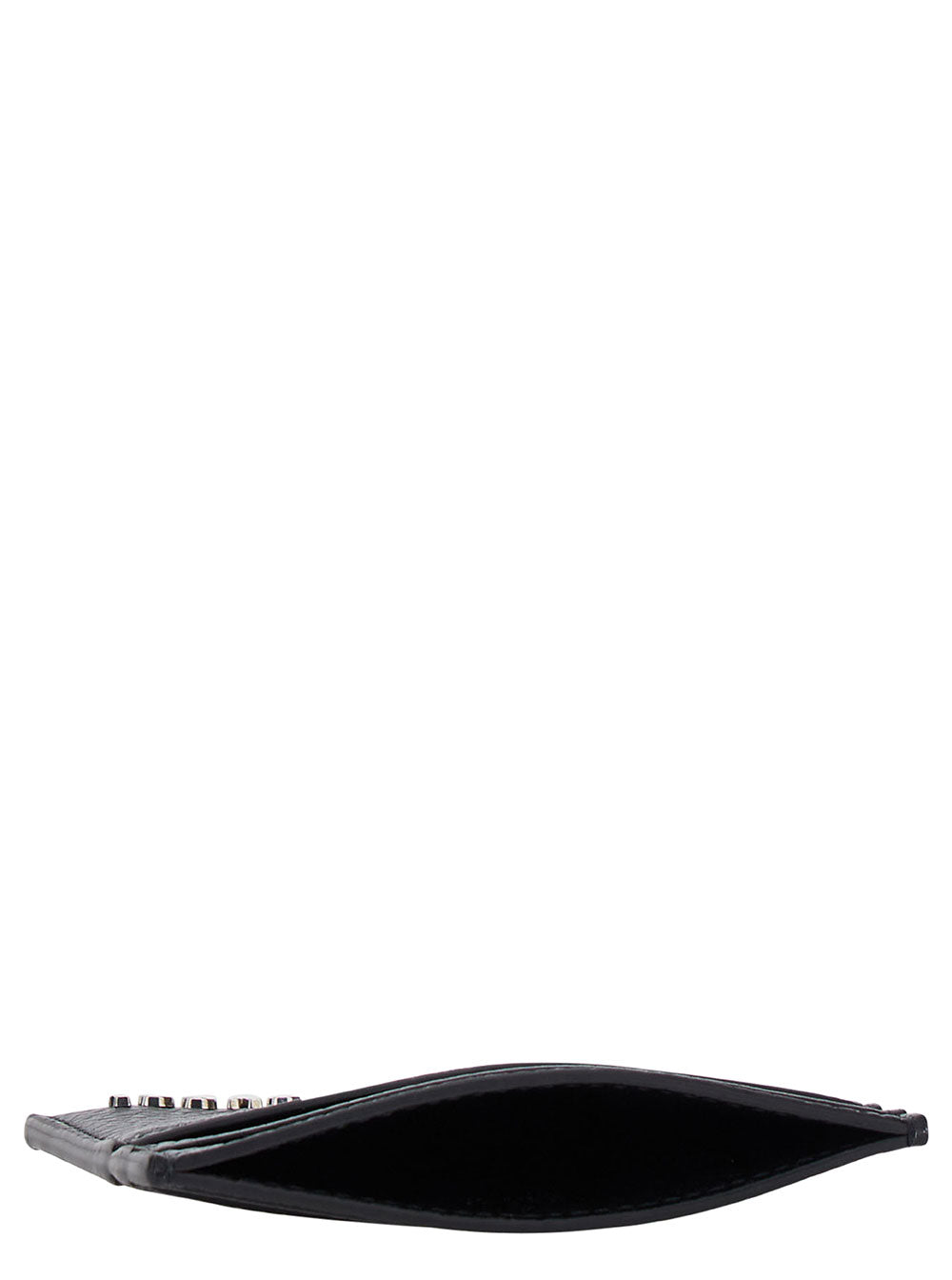 Gucci Men Black Card Holder With Logo Lettering Detail On The Front In Grained Leather For Men by Luosophy