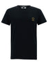 Versace Men Black Crewneck T-Shirt With Medusa Logo Print In Stretch Cotton Man by Luosophy