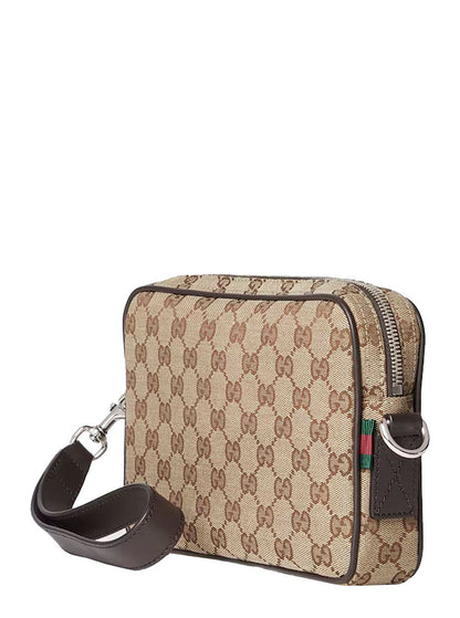 Gucci Men Gg All-Over Ecoleather Crossbody Bag For Men by Luosophy