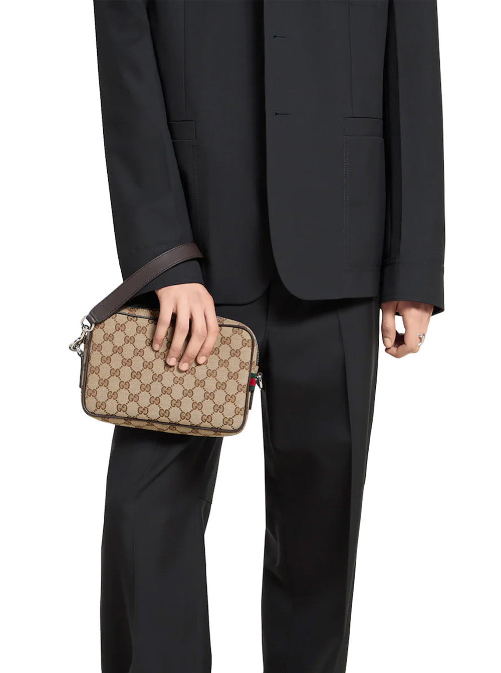 Gucci Men Gg All-Over Ecoleather Crossbody Bag For Men by Luosophy