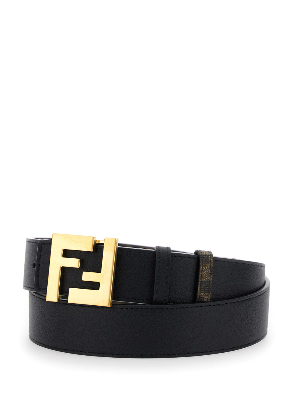 Fendi Men Brown Reversible Belt With Ff Buckle In Leather Man by Luosophy