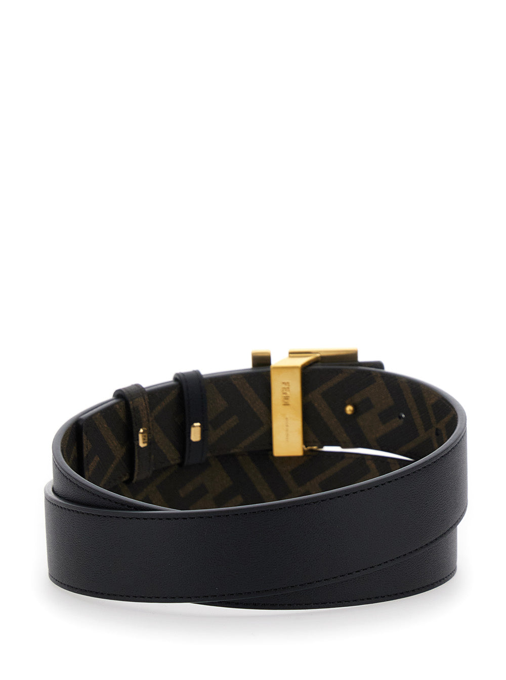 Fendi Men Brown Reversible Belt With Ff Buckle In Leather Man by Luosophy