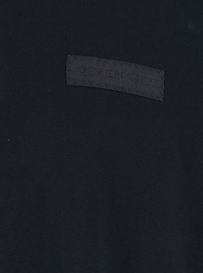 Givenchy Men Black T-Shirt With Logo Patch On The Front In Cotton For Men by Luosophy