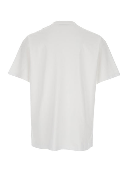 Givenchy Men White Crew Neck T-Shirt With Logo Patch On The Front In Cotton For Men by Luosophy