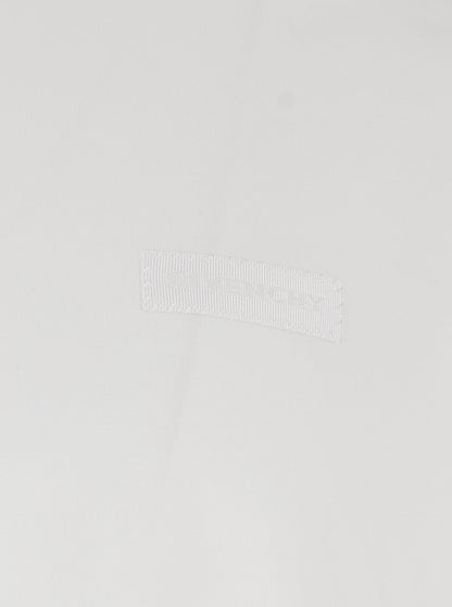 Givenchy Men White Crew Neck T-Shirt With Logo Patch On The Front In Cotton For Men by Luosophy