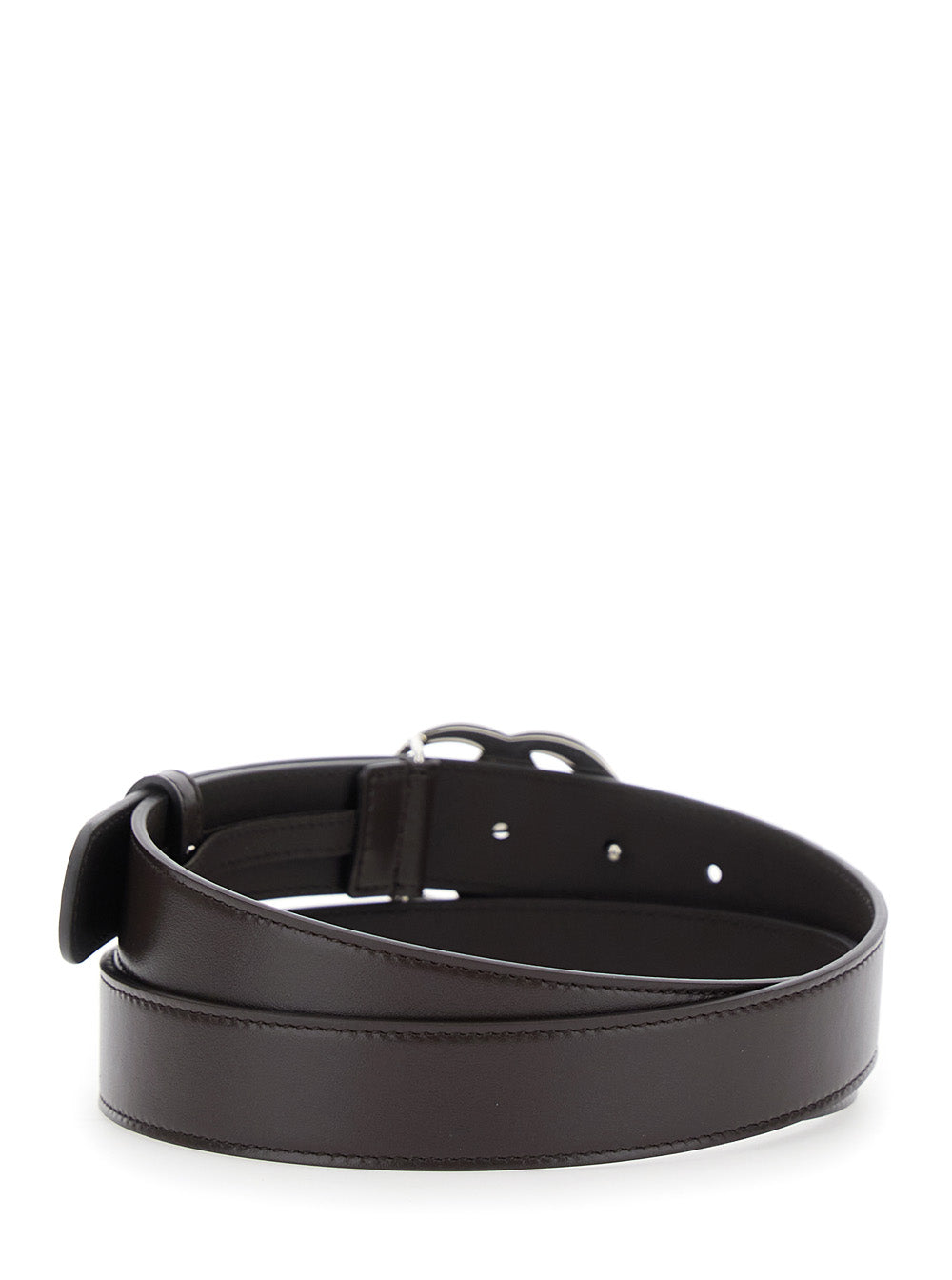 Gucci Men Brown Leather Belt With Gg Buckle For Men by Luosophy