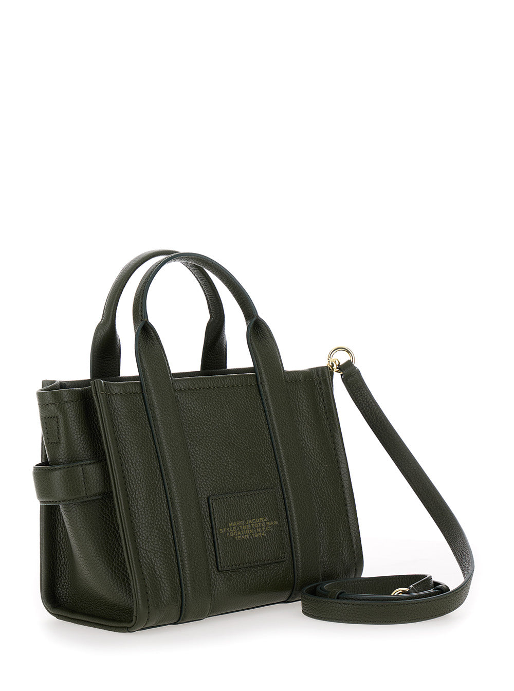Marc Jacobs Women The Tote Bag Media In Green Hammered Leather For Women by Luosophy