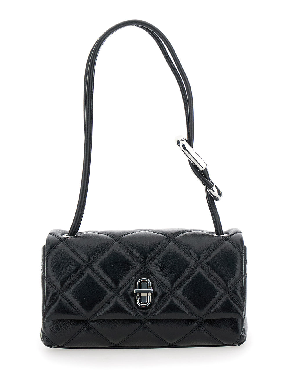 Marc Jacobs Women The Mini Dual Shoulder Bag With Diamond Quilting In Black Leather For Women by Luosophy